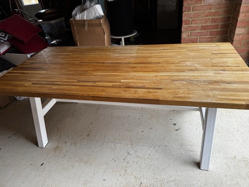 Large solid oak dining table - oak,