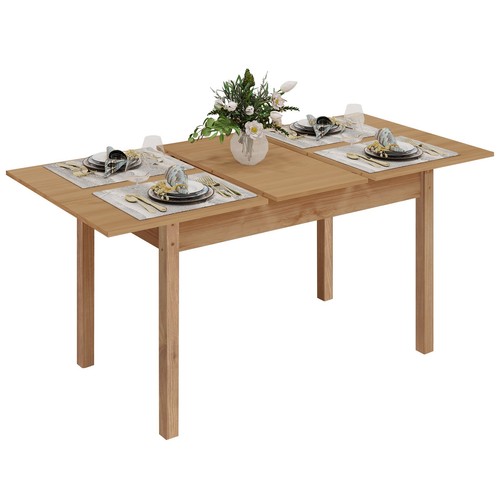 Wooden extendable dining table - extendable,