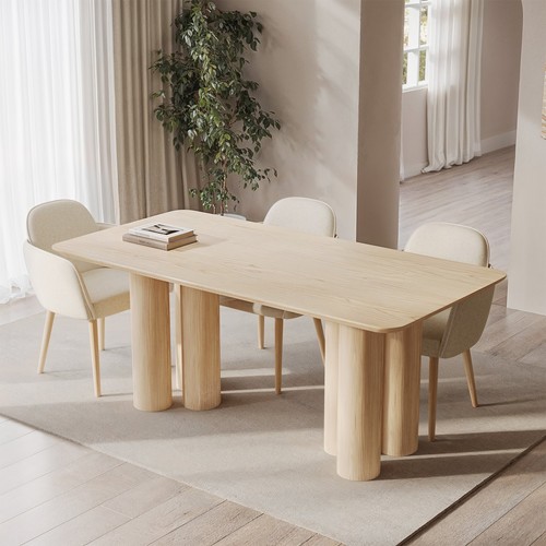 Large oak dining table with - dining,