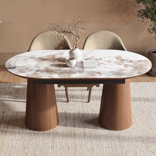 Large walnut and marble - large, effect